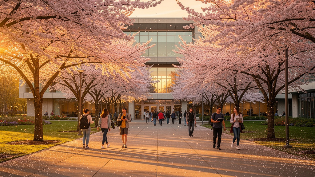 UBC campus cherry blossoms in spring